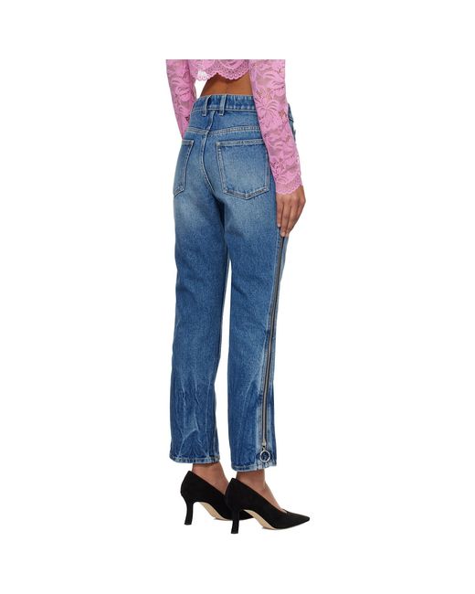 Rabanne Blue Zip Jeans