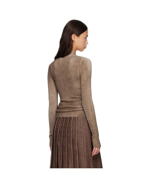DIESEL Brown Ribbed Zip Cardigan