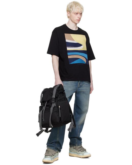 Lanvin Black Curb Backpack for men