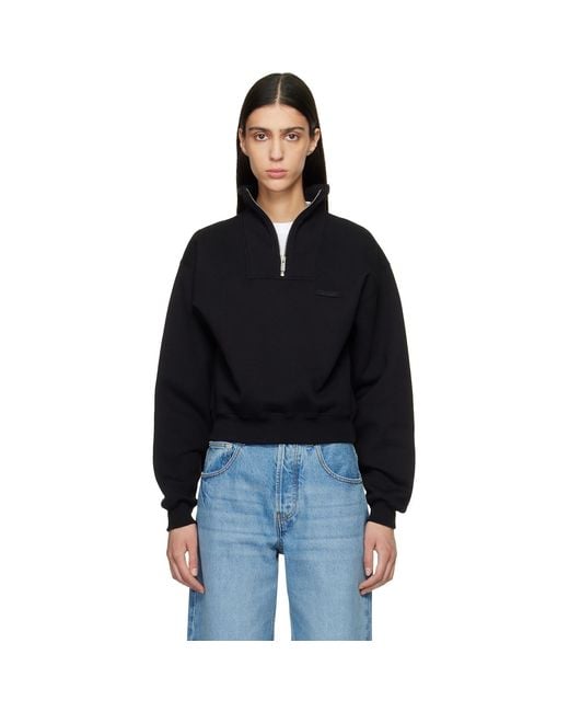 Jacquemus Black 'The Gros Grain Zipped-Rollneck' Sweatshirt