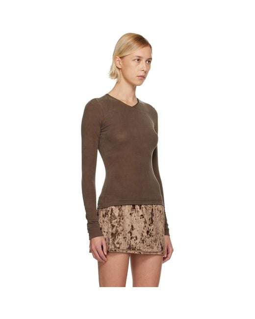 Fruity Booty Brown Second Skin V-Neck T-Shirt