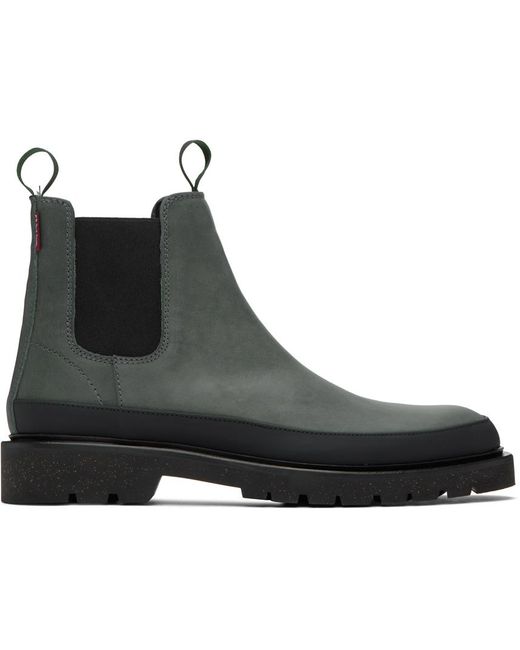 PS by Paul Smith Black Gray Geyser Chelsea Boots for men