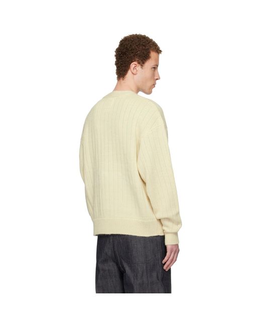 Visvim Natural Off- Knit Cardigan for men
