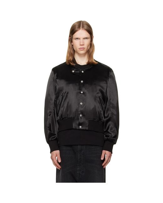 JKEEFER Black Hampton Varsity Jacket for men