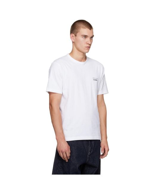 Comme des Garçons White 'Homme' Chest Logo Cotton T-Shirt for men