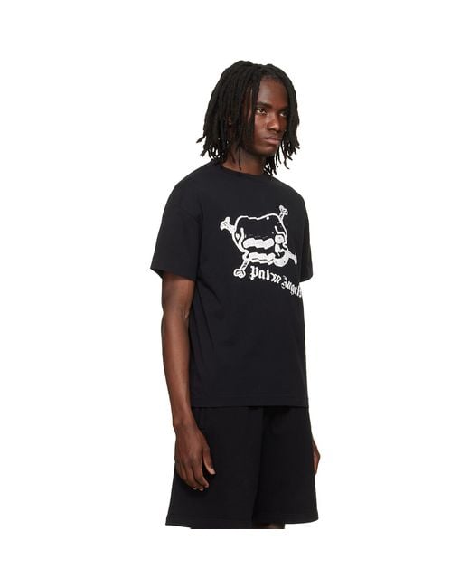 Palm Angels Black Skull T-Shirt for men