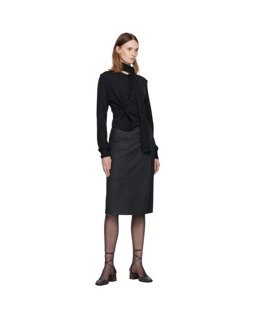 Lemaire Black Twisted Cardigan