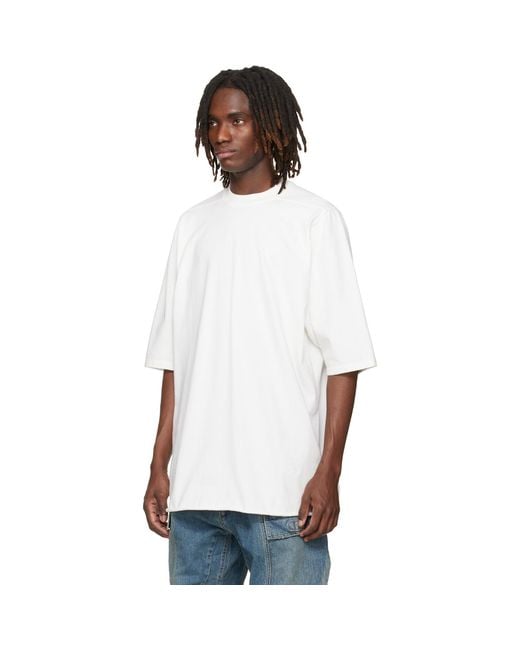 Rick Owens White Off- Temple Jumbo S/S T-Shirt for men
