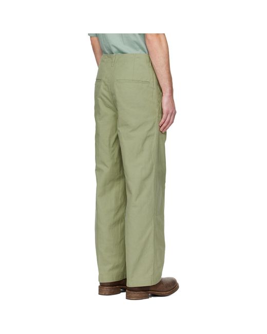 Visvim Green Ex Wide Chino Trousers for men