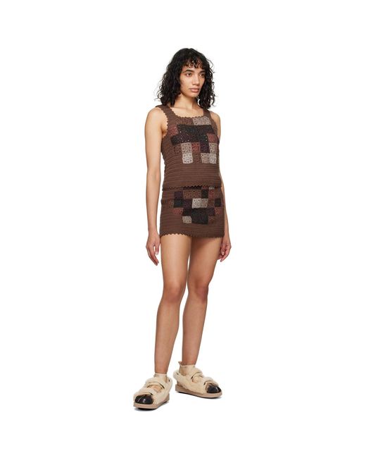 Minijupe Mosaic Brune Doublet en coloris Black