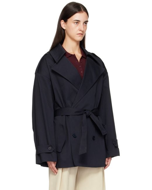 Frankie Shop Black Zurich Oversized Short Trench Coat