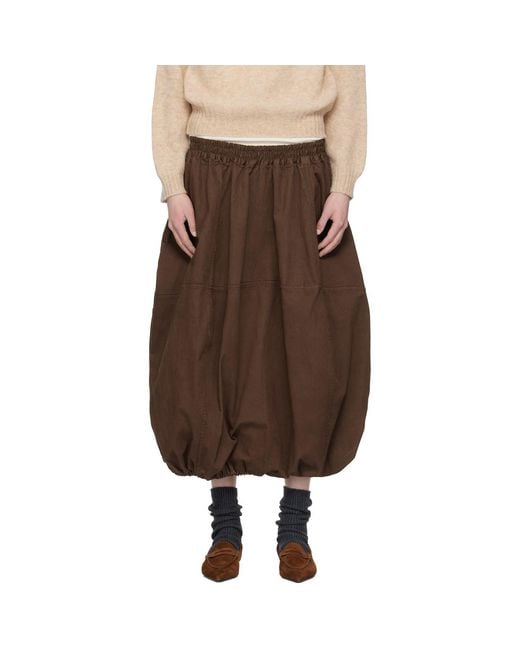 YMC Brown Parachute Maxi Skirt