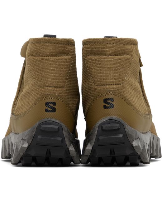 Salomon Black Khaki Snowclog Mid High Top Sneakers for men