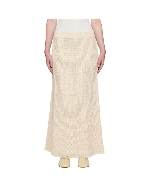 Studio Nicholson Natural Off- Rye Midi Skirt
