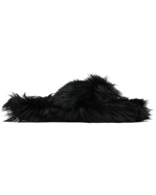 Acne Black Shearling Sandals for men