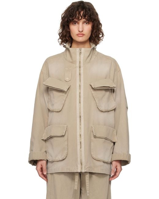 OPEN YY Natural Cargo Pocket Field Jacket