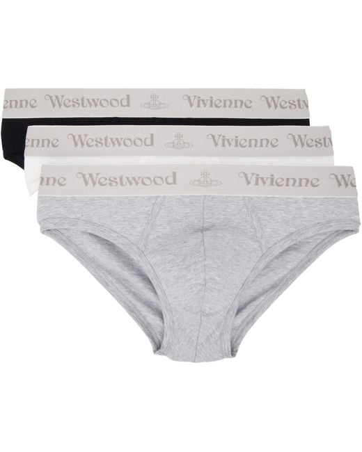 Vivienne Westwood White Three-Pack Slip Band Briefs for men