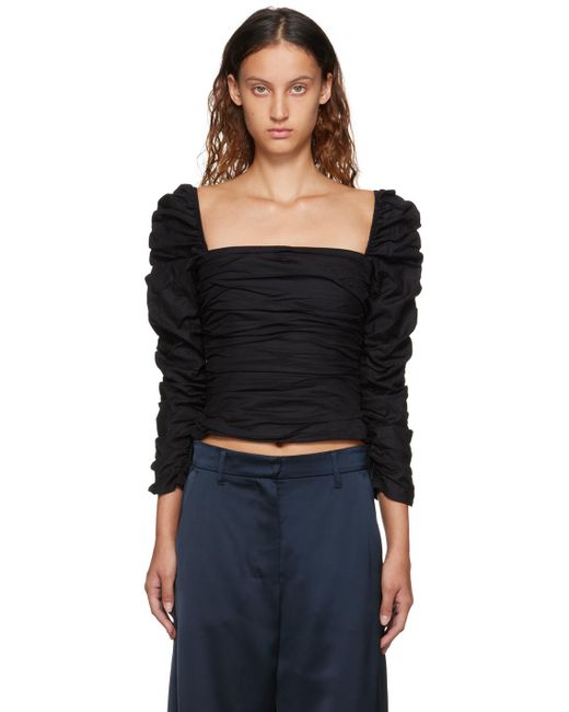 Reformation Cotton Joi Blouse in Black | Lyst