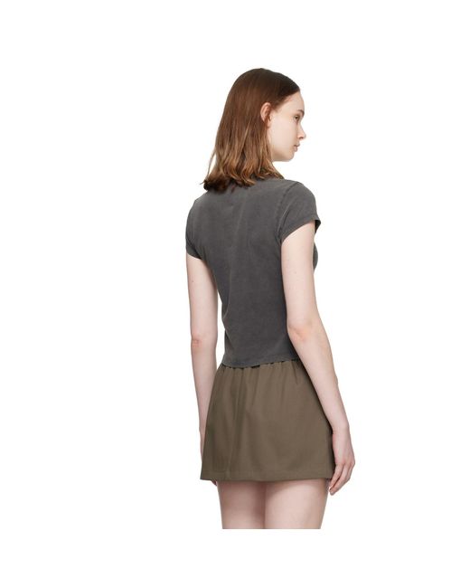 Alexander Wang Gray Lipstick Graphic Baby T-shirt
