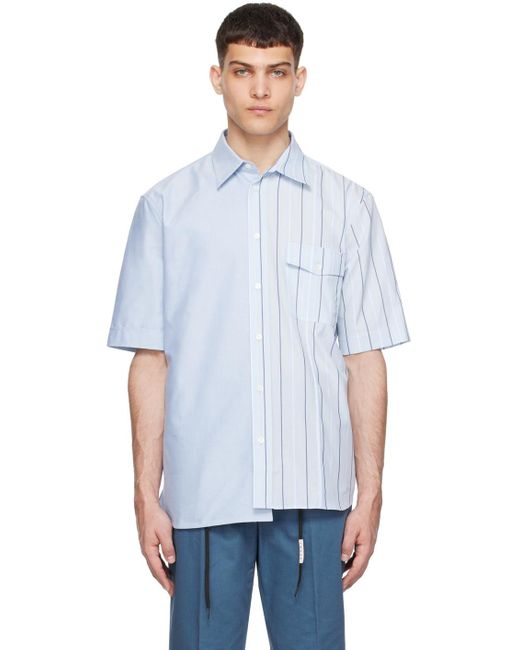 Chemise bleue à panneaux Marni pour homme en coloris White