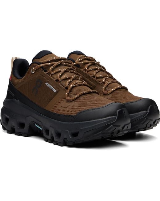 On Shoes Brown Cloudrock Low Waterproof Sneakers for men