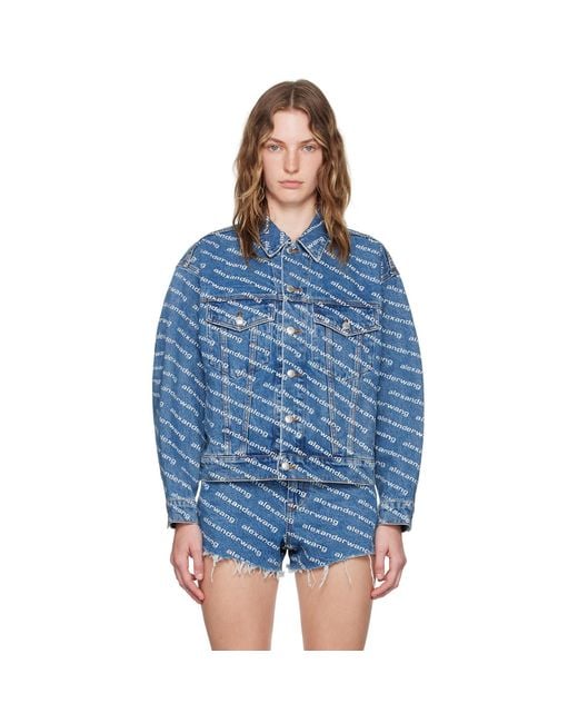 Alexander Wang Blue Game Logo Denim Jacket