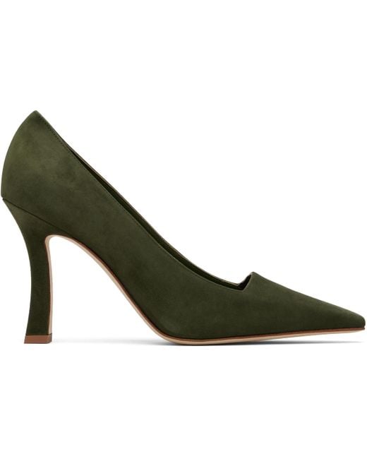 Manolo Blahnik Green Khaki Moira Heels
