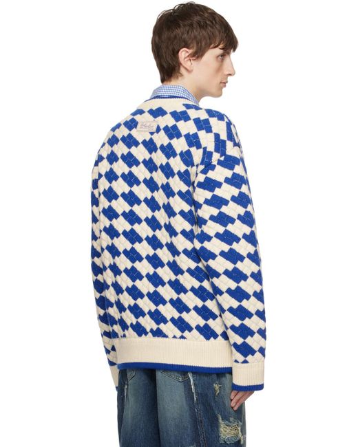 Adererror White & Blue Tenit Sweater for men