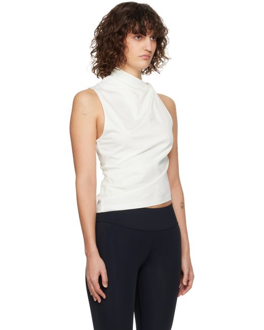 Courreges ホワイト ドレープ ジャージ トップス Blue