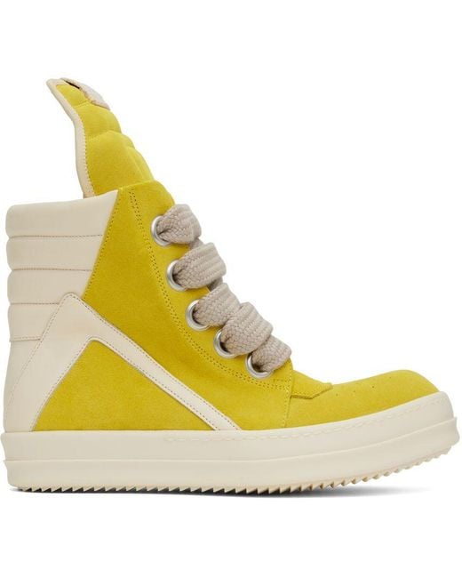 Rick Owens Yellow Geobasket Sneakers for men
