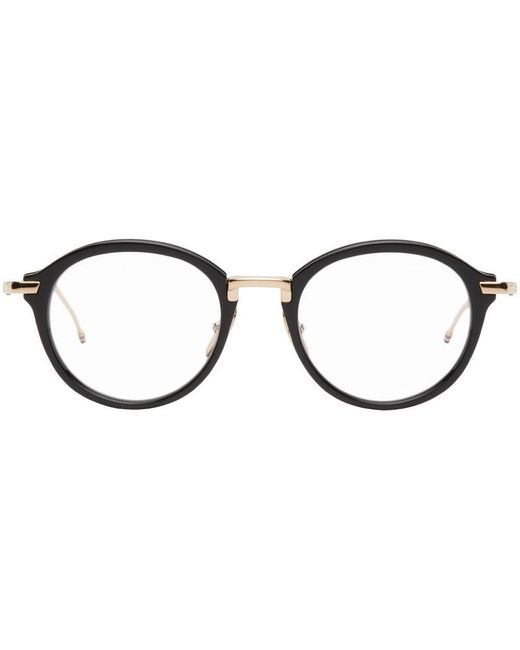 Thom Browne Gold & Black Tb011 Glasses for men