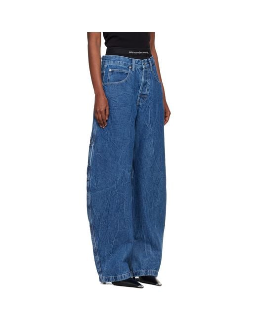 Alexander Wang Blue Pre-Styled Mid-Rise Oversized Jeans
