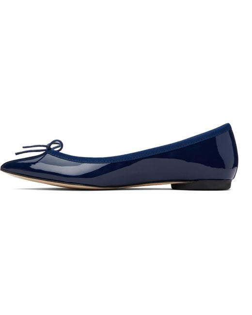 Repetto ネイビー Brigitte ポインテッドトゥ バレエシューズ Blue