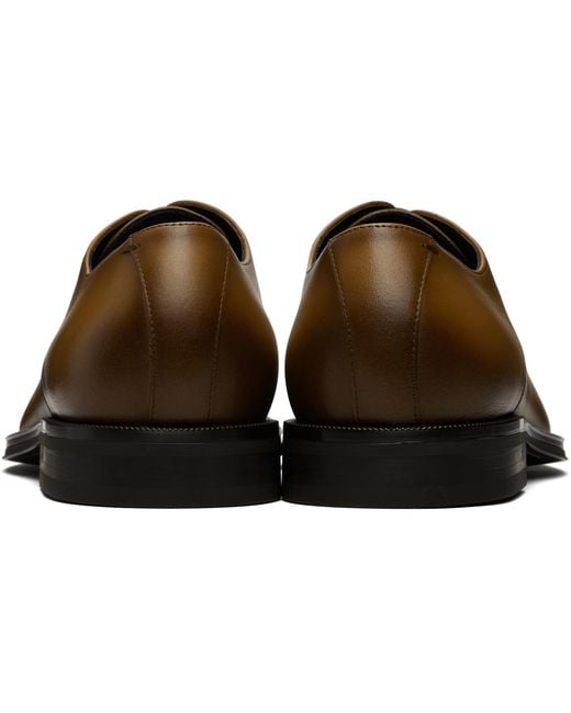 Boss Black Leather Stitching-Detail Derbys for men