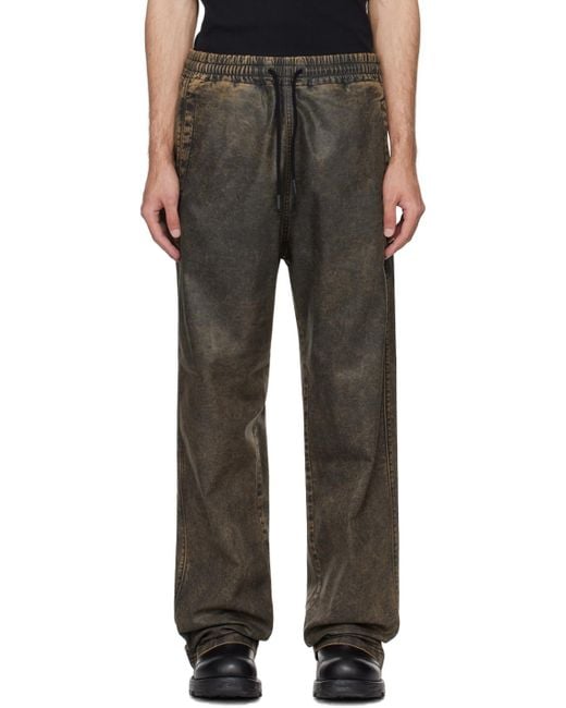 DIESEL D Martians Track Denim Sweatpants in Black for Men Lyst UK