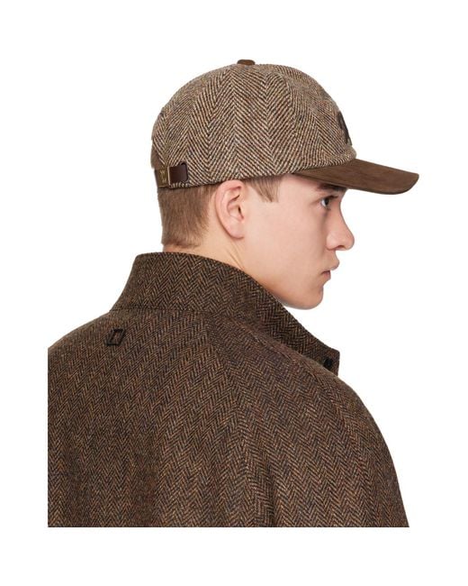 Wooyoungmi Brown Herringbone Cap for men