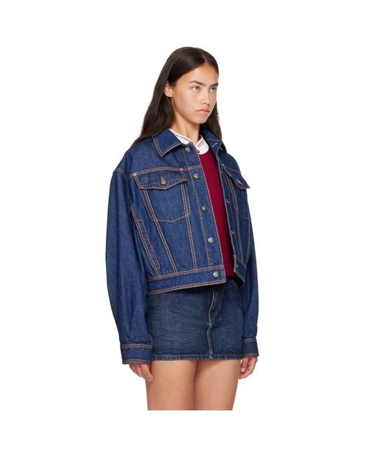 Versace Blue Denim Blouson Jacket