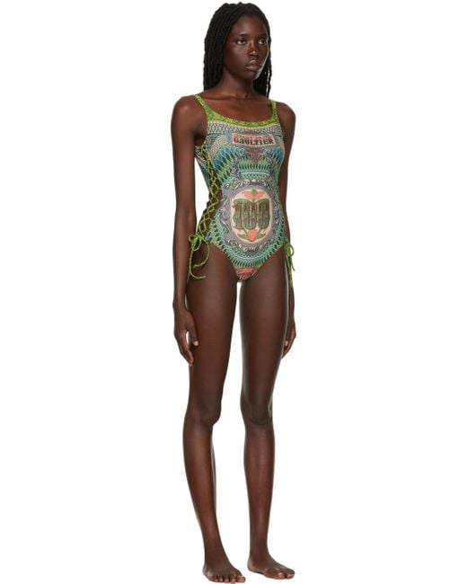 Jean Paul Gaultier Multicolor 'the Banknote' One-piece Swimsuit in