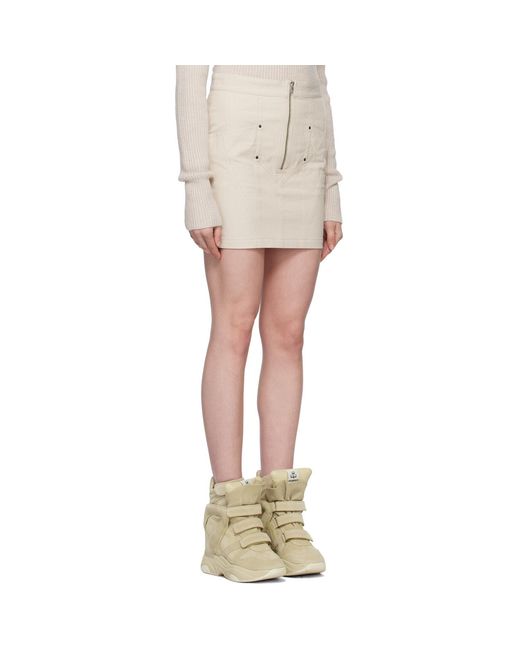 Isabel Marant White Zip-Up Cotton Mini Skirt