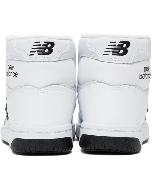 New Balance White & Black 480 High Sneakers