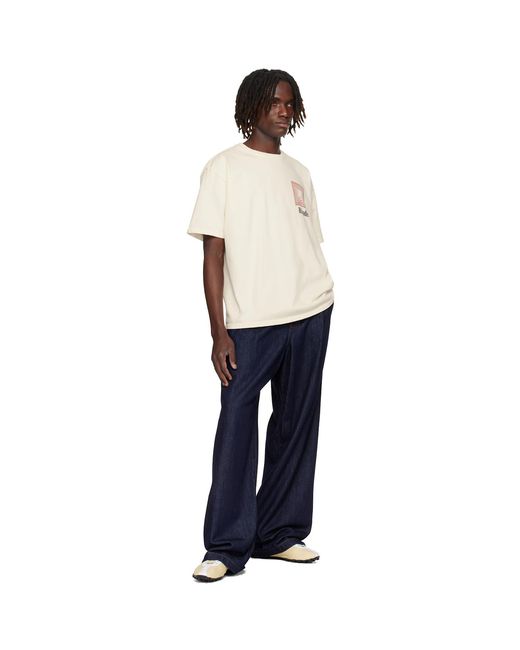 Rhude Black Off- Chevron Logo Repeat T-Shirt for men