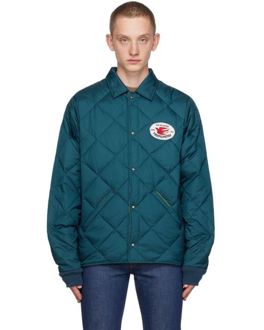 Thisisneverthat Blue Quilted Down Jacket for men
