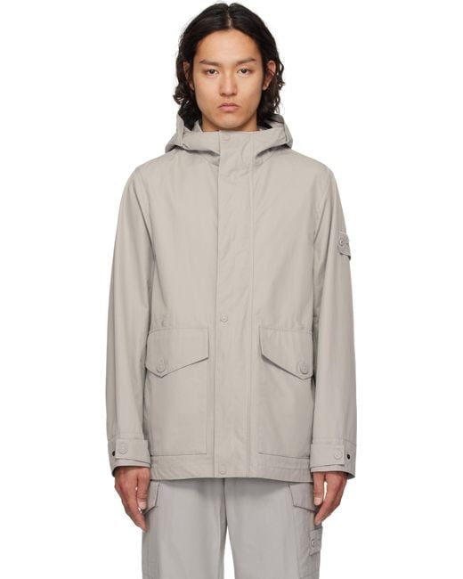 メンズ Stone Island グレー Weatherproof Cotton Canvas コート Multicolor