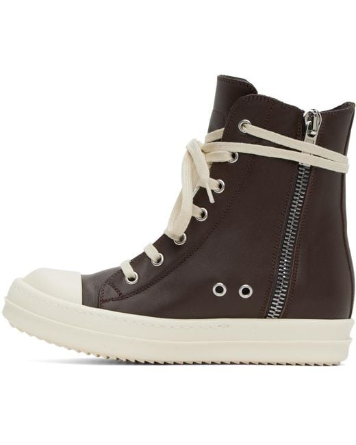 Rick Owens Black Leather High-top Sneakers