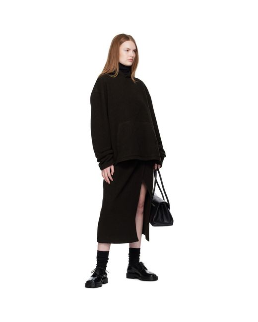 Rier Black Wrap Midi Skirt