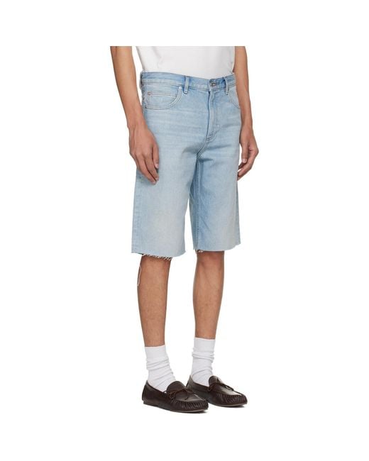 A.P.C. Blue Sam Denim Bermuda Shorts for men