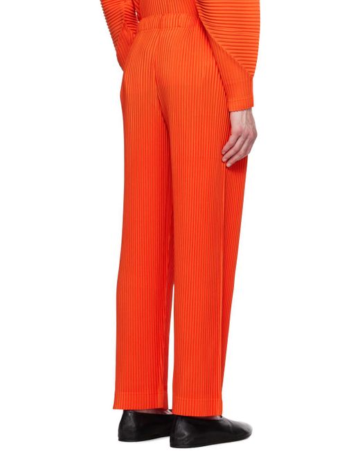 Homme Plissé Issey Miyake Red Homme Plissé Issey Miyake Orange Monthly Color August Trousers for men