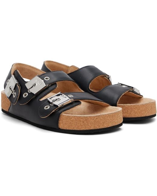 Balenciaga Black Scholl Edition Calfskin Flat Sandals