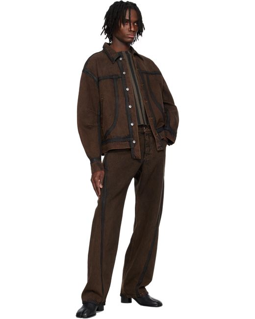 メンズ Eckhaus Latta ブラウン El Redux デニムジャケット Black