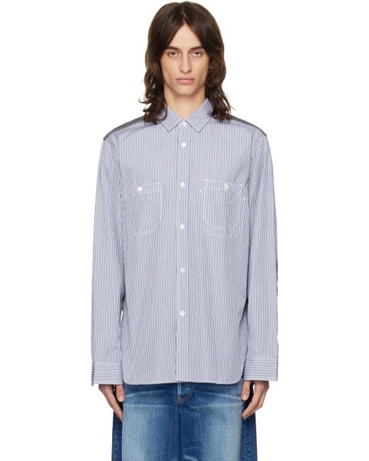 Junya Watanabe Blue Paneled Shirt for men